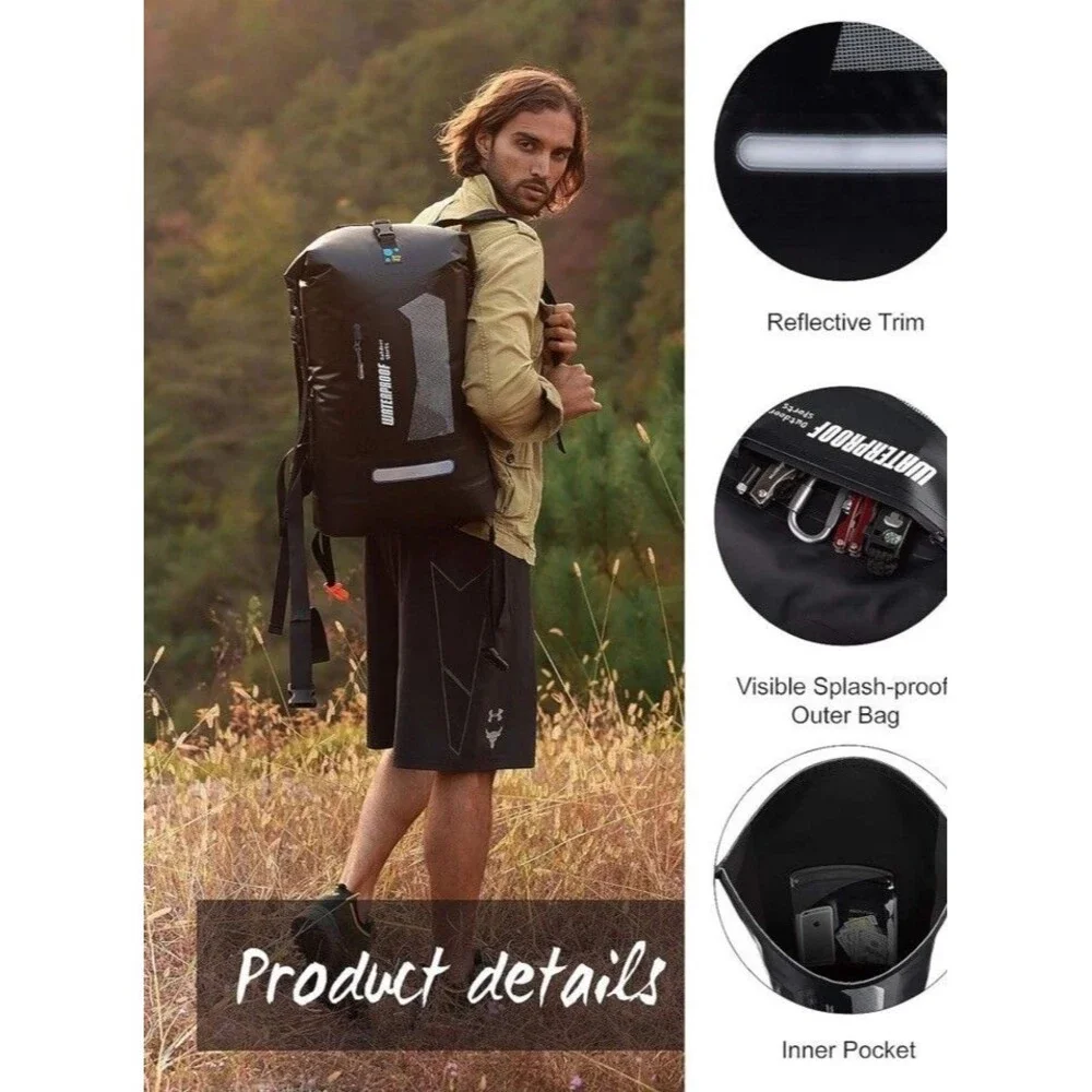 Waterproof Backpack for Men 20L/30L/40L, Floating Dry Bag Kayak, Dry Backpack. - Picture 5 of 6